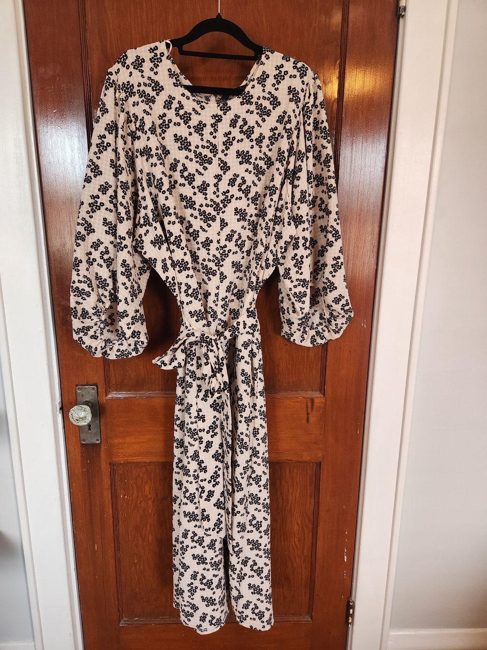 NWT M&S Collection Cream Maxi Dress with Black Floral Print